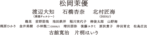 松岡茉優 渡辺大知 石橋杏奈 北村匠海 古舘寛治 片桐はいり